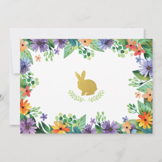 イースター初誕生日パーティーの写真の招待 招待状 (裏面)