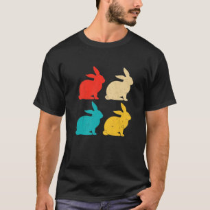 イースター動揺してバニーヴィンテージラビットファミリーマック Tシャツ