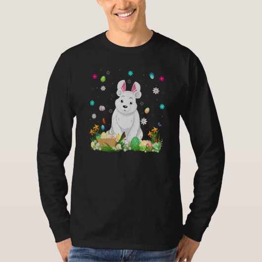 イースター卵おもしろい極熊イースター日曜日 Tシャツ (正面)