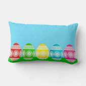 イースター卵かわいい子供のピローパウダーブルー ランバークッション (裏面)