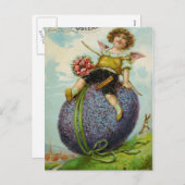 イースター卵のゴージャスなキューピッド シーズンポストカード (正面/裏面)