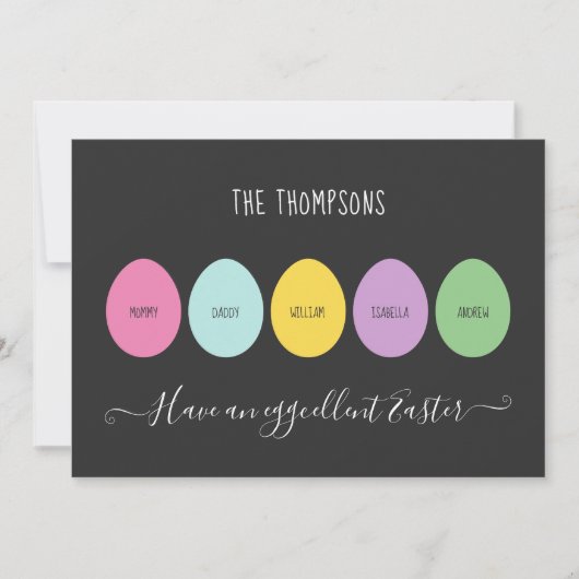 イースター卵の家族5 Eggcellent シーズンカード (正面)