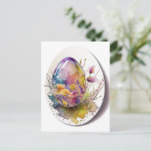 イースター卵の水の色のホリデーカード ポストカード (スタンド正面)