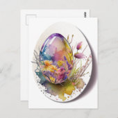 イースター卵の水の色のホリデーカード ポストカード (正面/裏面)