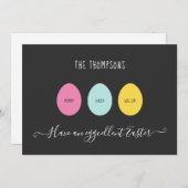 イースター卵の3卵管の家族 シーズンカード (正面/裏面)