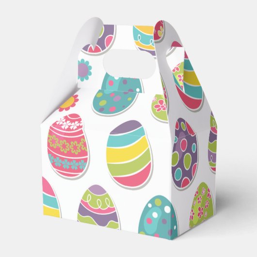 イースター卵をテーマにした親愛なる箱 |ゲーブルスタイル フェイバーボックス (正面サイド)