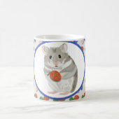 イースター卵を持ったかわいいハムスター コーヒーマグカップ (中央)