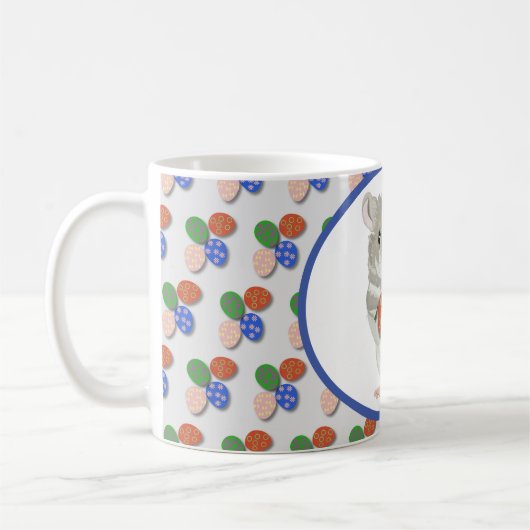 イースター卵を持ったかわいいハムスター コーヒーマグカップ (左)
