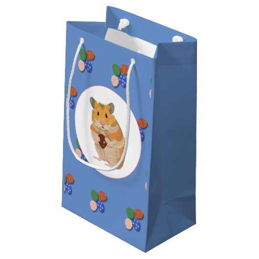 イースター卵を持ったかわいいハムスター スモールペーパーバッグ (裏面アングル)