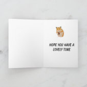 イースター卵を持ったかわいい小さなハムスター シーズンカード (内部)