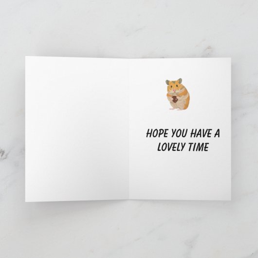 イースター卵を持ったかわいい小さなハムスター シーズンカード (内部)