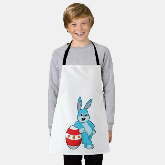 イースター卵を持つウサギ エプロン (着用した状態)