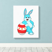 イースター卵を持つウサギ キャンバスプリント (インサイチュ (ウッドフロア))
