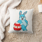 イースター卵を持つウサギ クッション (ブランケット)