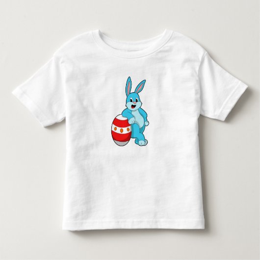 イースター卵を持つウサギ トドラーTシャツ (正面)
