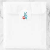 イースター卵を持つウサギ ラウンドシール (バッグ)