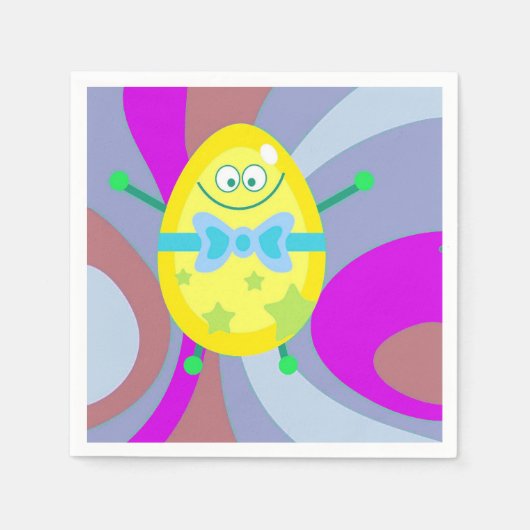 イースター卵を紙ナプキンに スタンダードカクテルナプキン (正面)