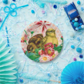 イースター卵イースターグリーティングとヴィンテージの雛 ペーパープレート (パーティー)