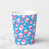 イースター卵カスタムの青ピンク白 紙コップ (裏面)