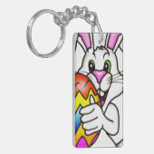 イースター卵カラフル付きイースターバニー キーホルダー (正面左)