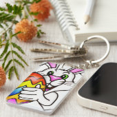 イースター卵カラフル付きイースターバニー キーホルダー (正面右)