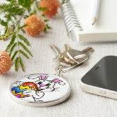 イースター卵カラフル付きイースターバニー キーホルダー (側面)