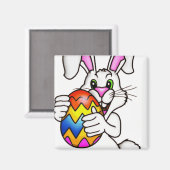 イースター卵カラフル付きイースターバニー マグネット (正面/裏面)