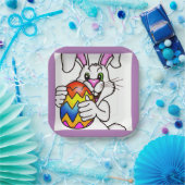 イースター卵カラフル紙プレート付きイースターバニー ペーパープレート (パーティー)