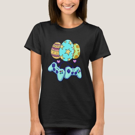 イースター卵ゲームコントローラのゲーマー愛イースターE Tシャツ (正面)