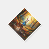 イースター卵バスケット付きペーターイースターバニー スタンダードカクテルナプキン (角)