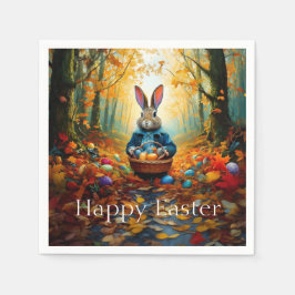 イースター卵バスケット付きペーターイースターバニー スタンダードカクテルナプキン