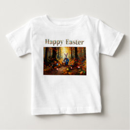 イースター卵バスケット付きペーターイースターバニー ベビーTシャツ
