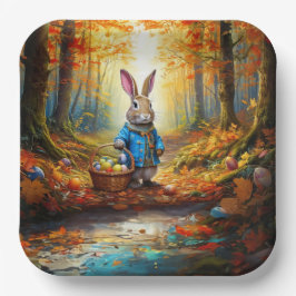 イースター卵バスケット付きペーターイースターバニー ペーパープレート