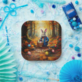 イースター卵バスケット付きペーターイースターバニー ペーパープレート (パーティー)