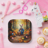 イースター卵バスケット付きペーターイースターバニー ペーパープレート (パーティー)