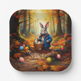 イースター卵バスケット付きペーターイースターバニー ペーパープレート