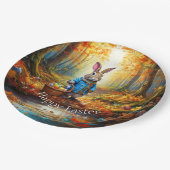 イースター卵バスケット付きペーターイースターバニー ペーパープレート (アングル)