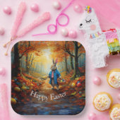 イースター卵バスケット付きペーターイースターバニー ペーパープレート (パーティー)