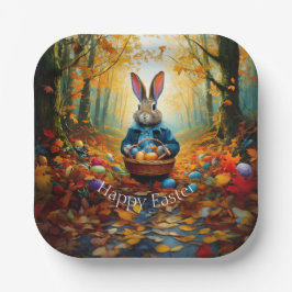 イースター卵バスケット付きペーターイースターバニー ペーパープレート
