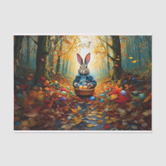 イースター卵バスケット付きペーターイースターバニー 薄葉紙 (正面)