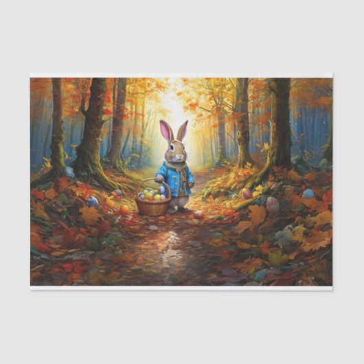 イースター卵バスケット付きペーターイースターバニー 薄葉紙 (正面)