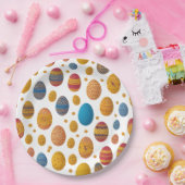 イースター卵パターン ペーパープレート (パーティー)