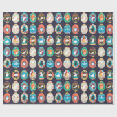 イースター卵パターン ラッピングペーパー (フラット)