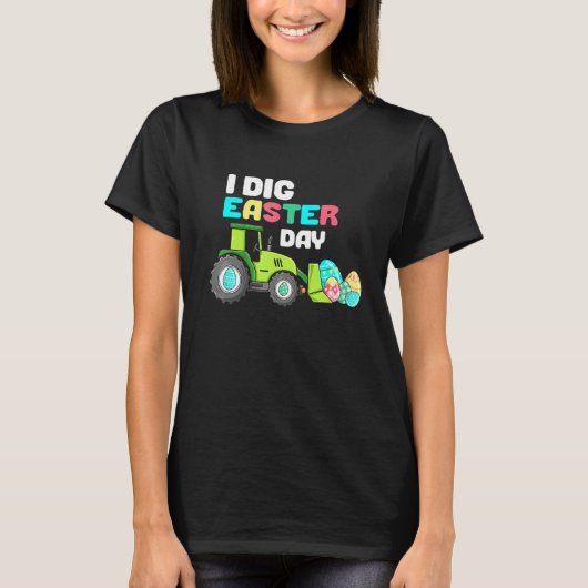 イースター卵フン子供への幼児がイースターを掘る Tシャツ (正面)