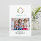 イースター卵リースモノグラムの写真 シーズンカード (スタンド正面)