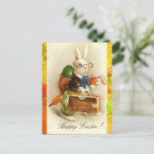 イースター卵付き白うさぎ旅行 シーズンポストカード (スタンド正面)