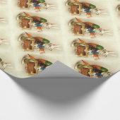 イースター卵付き白うさぎ旅行 ラッピングペーパー (角)