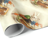 イースター卵付き白うさぎ旅行 ラッピングペーパー (ロールコーナー)