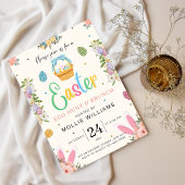 イースター卵狩りとブランチのモバイル招待 招待状