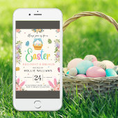 イースター卵狩りとブランチのモバイル招待 招待状